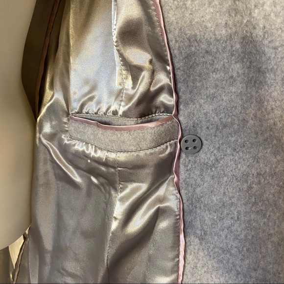 CALVIN KLEIN Wool-Blend Light Grey Belted Coat NWT - Picture 6 of 7